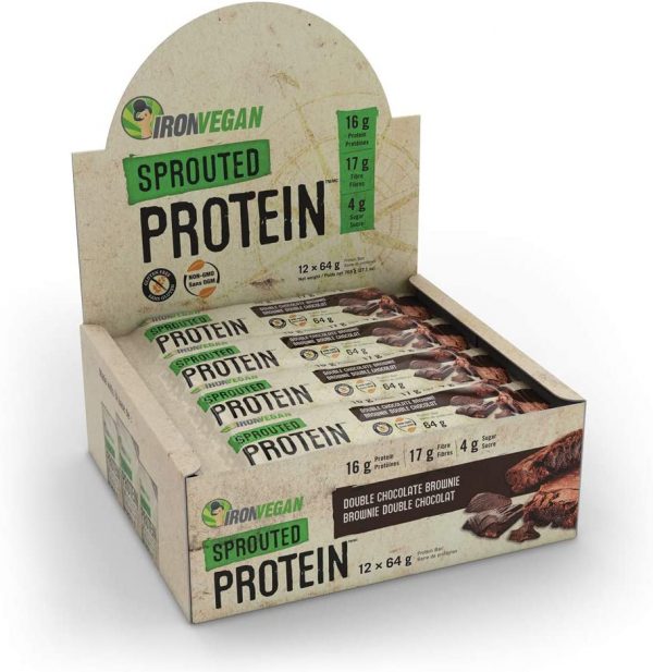 Iron Vegan Sprouted Protein Bars Box | Double Chocolate Brownie Flavour